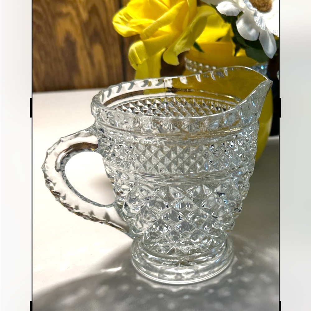 Anchor Hocking Vintage Wexford Diamond Pattern Creamer